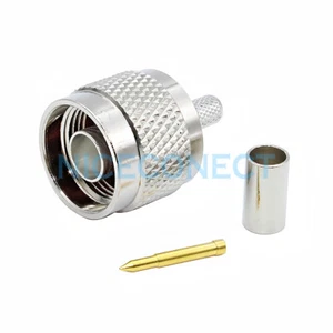 Conector macho N Crimp Plug para (KSR)LMR195 RG58 RG142 RG400 cable coaxial recto - Imagen 1 de 3