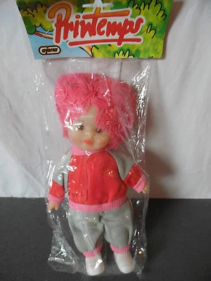 Rare Poupée Vintage "Printemps" Ajena 30 cm cheveux roses neuve dans emballage - Photo 1/4