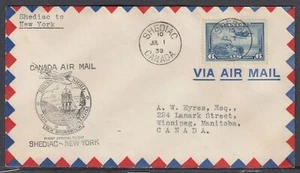 Canada FFC - Jul 1, 1939 Shediac, NB to New York, NY - Picture 1 of 1