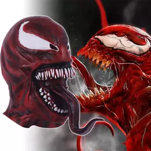 Venom 2 Carnage Massacre Mask Edward Brock Superhero Spiderman Mask Cosplay Prop - Picture 1 of 12