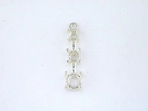 Colgante redondo de 3 piedras pasado presente futuro plata esterlina - Imagen 1 de 4