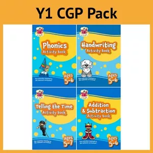 CGP Jahr 1 Englisch & Mathematik Aktivität Bücher Konvolut + Antworten KS1 Alter 5-6 Neu - Bild 1 von 12