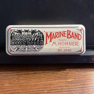 M. HOHNER MARINE BAND VINTAGE HARMONICA KEY OF E MADE IN GERMANY - Picture 1 of 2