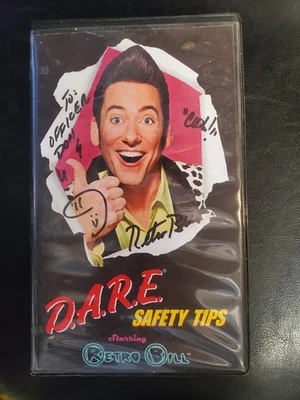 D.A.R.E. Safety Tips starring retro bill VHS VINTAGE classic TAPE WITH SIGNATURE - Image 1 of 3