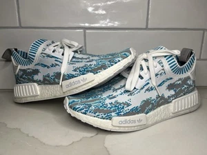 Adidas NMD R1 PK SNS DATAMOSH Glitch White Blue Size 9.5 BB6364 - Picture 1 of 8
