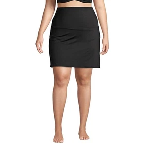 NEW Lands' End Plus Size 22W Black Ultra High Waisted Lycra Swim Skirt UPF50 NWT - Picture 1 of 9
