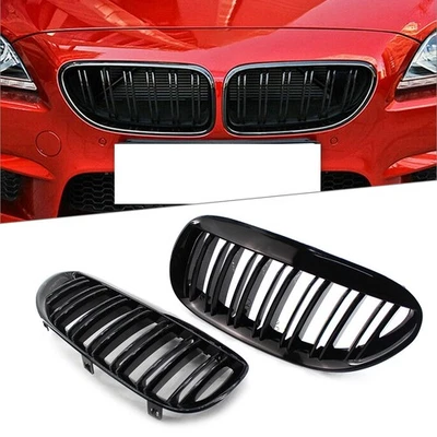 Pair Front Kidney Bumper Grille Cover Fit For BMW E63 E64 650i M6 2004-2010 - Изображение 1 из 4