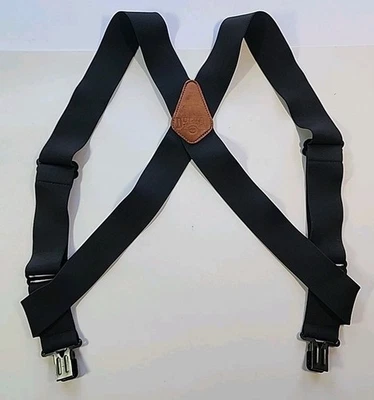 Duluth Trading Co. X-Back Side Clip Suspenders 2" Wide Heavy Duty Clasps Black - Image 1 of 4