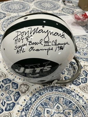 DON MAYNARD AUTOGRAPHED FULL SIZE TK HELMET NEW YORK JETS HOF 87 JSA - Image 1 of 4