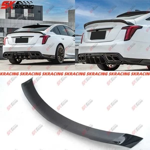 Fits Cadillac CT5 20-25 Forged/Carbon Fiber/Glossy Black Rear Trunk Spoiler Wing - Picture 1 of 30