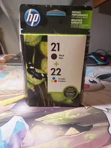 HP 21 & 22 Black & Tri-Color Combo Pack Expired GENUINE HP SEALED IN PACKAGE - Picture 1 of 3