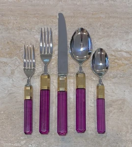 Mikasa Japan Prisma Amethyst Laslo Flatware 77 Piece Vintage 1982 Discontinued - Picture 1 of 2