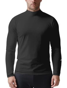 Mens Mock Neck Long Sleeve Shirts Lightweight(Black,XL) - Picture 1 of 6