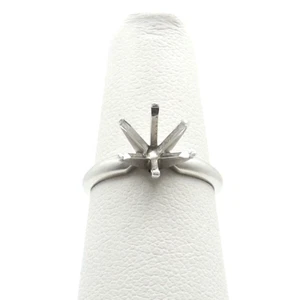 Platinum Solitaire Engagement Ring Setting 6 Prong Tiffany Style 1 to 2ct Round - Picture 1 of 8