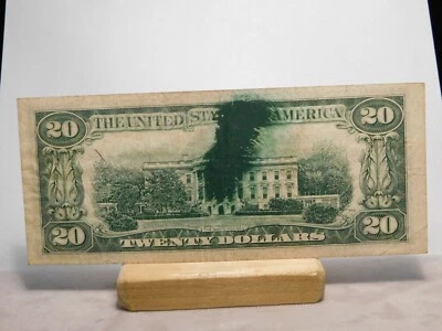 Printing error large ink smear 1950 A $20 FRN - Image 1 of 4