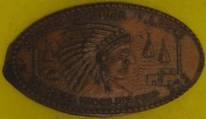 1933 Chicago World's Fair, American Indian Villages Elongated Cent ILL-CPIE 32 - Picture 1 of 2