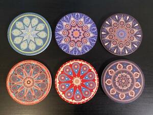 MaoXinTek Untersetzer Keramik 4 Stück Absorbierenden Untersetzer Saugfähige mit Korkrücken für Tassen Tisch Bar Glas Mandala Stil 