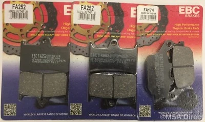 EBC Organic FRONT and REAR Disc Brake Pads Fits YAMAHA MT07 (2014 to 2025) - Image 1 of 4