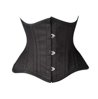 Womens Cotton Double Steel Boned Waist Trainer Waspie Heavy Duty Corset - Image 1 of 4
