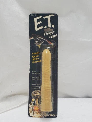 Vintage 1982 ET Finger Light 5" original Knickerbocker E.T. New Sealed MOC Cover