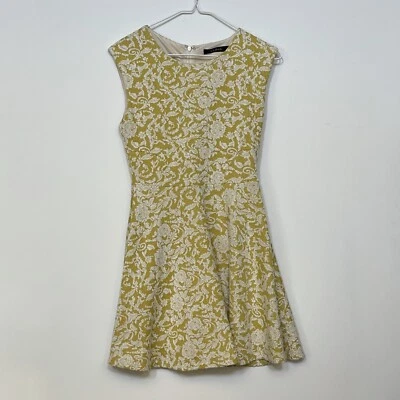 Vestido para mujer Ark & Co S estampado floral sin mangas acampanado amarillo mostaza blanco Foto 1 de 4