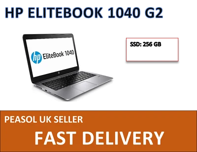HP EliteBook Folio 1040 G2 14" Laptop i5 5th Gen 8GB 256GB SSD Windows 10 Pro - Image 1 of 3