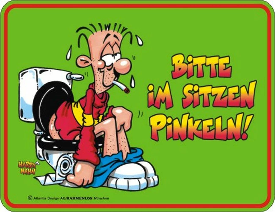 Blechschild Bitte im Sitzen pinkeln! WC Toilette Fun-Schild - Bild 1 von 1
