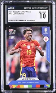 LAMINE YAMAL (RC-BARCA) 2024 Now UEFA Euro #067 CGC 10GM - Picture 1 of 2