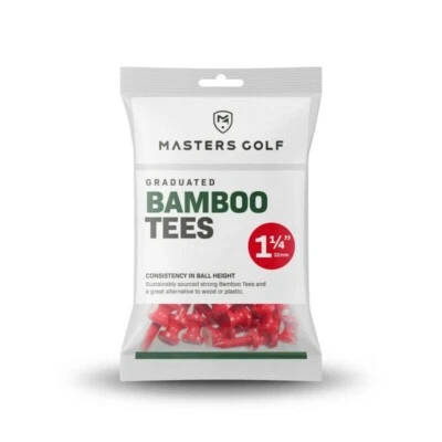 Pack of 50 Masters Golf Red Bamboo Graduated Castle Small Golf Tees 1.25" 32mm - Image 1 of 4