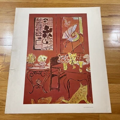 Grande pôster vermelho interior década de 1960 vintage por Henri Matisse impressão arte 24 X 28 - Imagem 1 de 4
