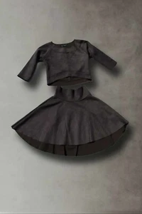 Elegant Women's Top & Mini Skirt Set 3/4 Sleeve Boat neck Size 34/36 - Picture 1 of 5