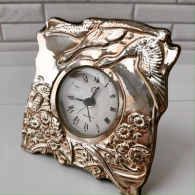 Reloj de Mesa Vintage Plata 925 Italia Siglo 1970 Firmado Coleccionable Foto 1 de 4