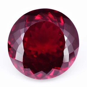 33.30 Ct 18x18 MM Round Natural Certified Red Pyrope Garnet FACETED Gemstone  - Picture 1 of 4