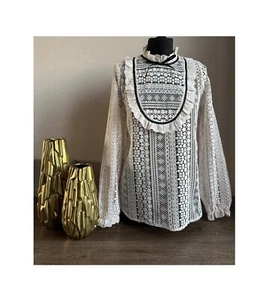 Monsoon Lace Blouse Top Size Uk 8 Blush BNWT Floral Details Lottie Laura - Picture 1 of 19