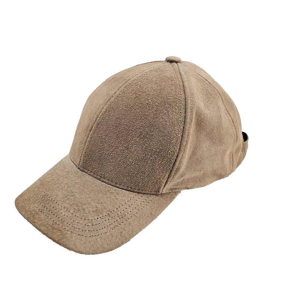 Cap Olive & Pique Hat Adjustable Strap Genuine Leather Suede Baseball USA Made - Image 1 of 4