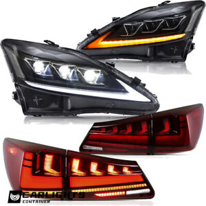 For 2006-2014 Lexus IS250 IS350 IS F VLAND Headlights + LED Tail Lights Set Kits