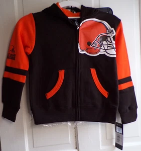 NFL Cleveland Browns Youth Full Zip Hooded Sweatshirt Size M 5-6 NEW - Picture 1 of 6