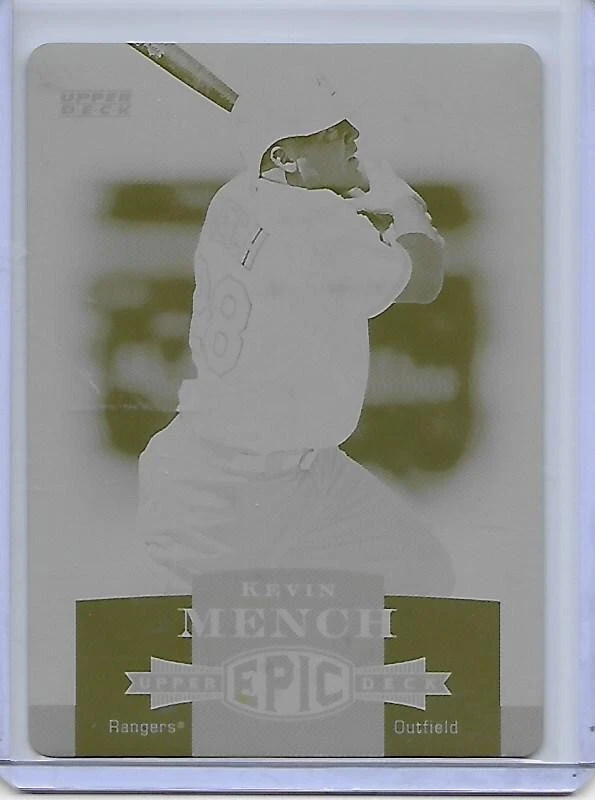 1/1 plate KEVIN MENCH 2006 Upper Deck Epix #249 MLB Epic yellow Texas Rangers - Image 1 of 2