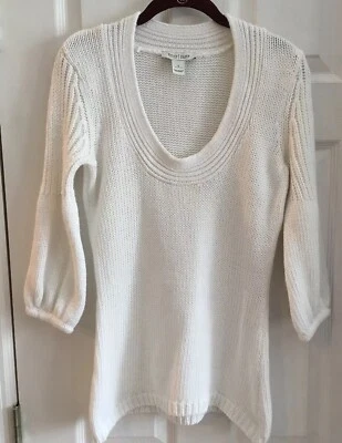 Suéter Pullover Casa Blanca Mercado Negro Blanco Cuello Redondo Mezcla de Lino S Foto 1 de 4