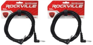 2 Rockville RCTR110RR-B 10' Black 1/4" TRS Right Angle to Same Cable 100% Copper - Picture 1 of 2