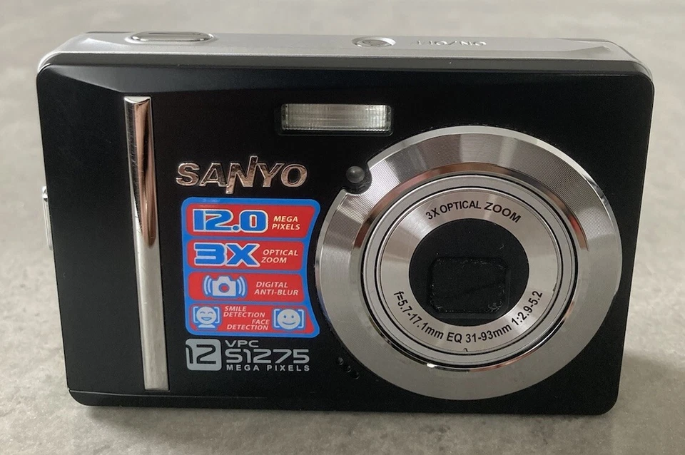 Sanyo 12 Megapixel 3x Zoom VPC-S1275 Digital Camera. Tested & Working - Image 1 of 4