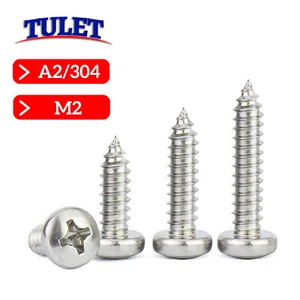 M2 Phillips Pan Head Sheet Metal Screws Self Tapping Stainless Steel A2 / 18-8 - Picture 1 of 4