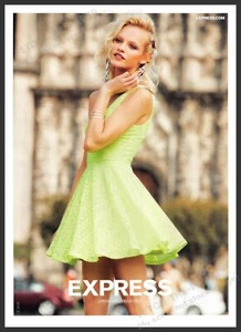 Express Ginta Lapina 2010s Print Advertisement 2013 Legs Green Spring Collection - Picture 1 of 1