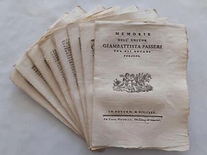 Abbati Olivieri Memorie dell'uditore Giambattista Passeri tra gli Arcadi 1780 - Imagen 1 de 6