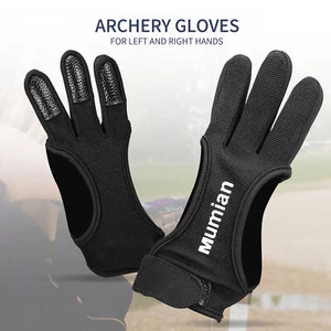 Archery Glove Finger Tab Leather Guard For Recurve/Compound Bow 3 Finger Gloves - Picture 1 of 16