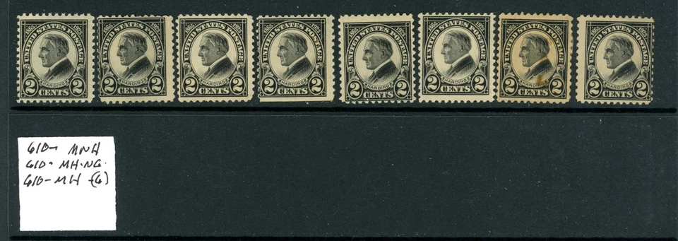 US Scott # 610 - MNH, 610 - MH-NG, 610 - MH - (6) - Image 1 of 1