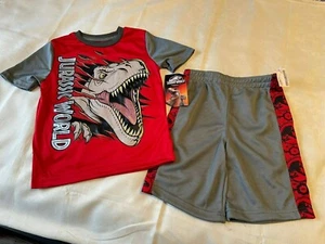 JURASSIC WORLD Boy's 2 Piece Happy Threads TANK TOP & SHORTS SET - Size 4 - NWT - Picture 1 of 9