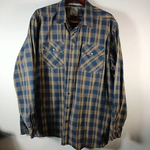5.11 Tactical kariertes Langarm Hemd Herren 2XL Druckknopf Western blau gelb AC93 - Bild 1 von 12