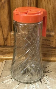 Vintage 1980s TANG Pitcher by Anchor Hocking - Glass w/Bright Orange Lid - EXC! - Picture 1 of 9