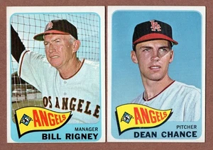 1965 Topps Lot (2) Angels #66 Bill Rigney #140 Dean Chance  EX - Picture 1 of 2